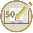 You've earned a badge for writing 50 book reviews. Wrote 50 Book Reviews
