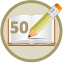 You've earned a badge for writing 50 book reviews. Wrote 50 Book Reviews